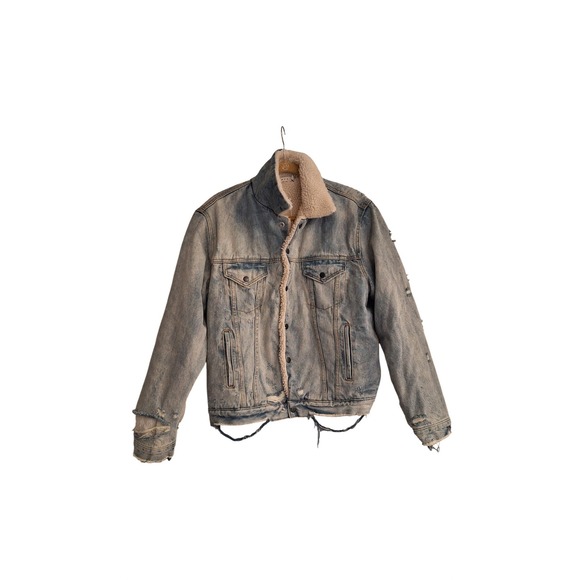 MNML Premium Sherpa Denim Trucker Jacket size M